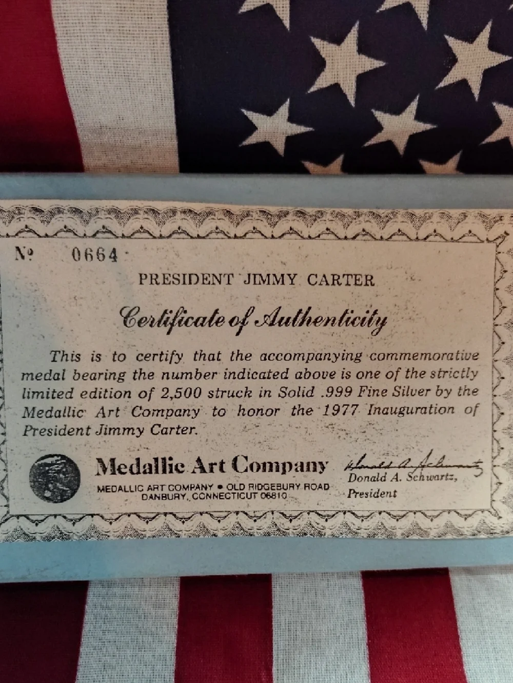 🌹RARE 1977 Jimmy Carter Official Inaugural Medal – 4.76 Oz .999 Silver Medal🌹